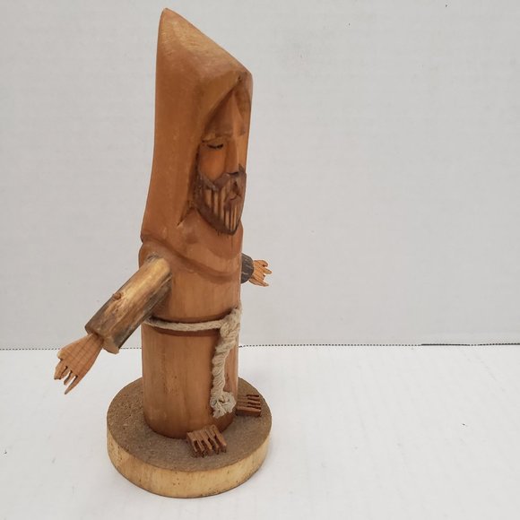 Pete Ortega Carved Wood Wooden Sculpture Signed Fiure Fold Art - Picture 2 of 16